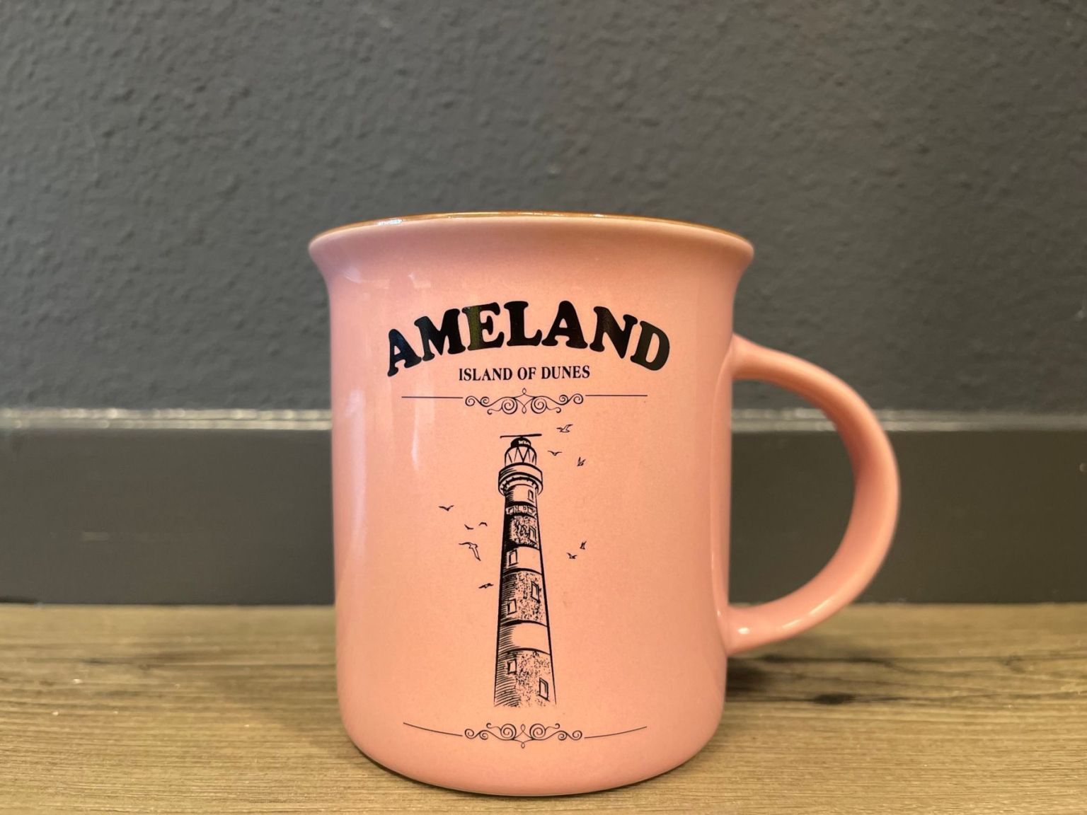 Ameland beker groot roze - Webshop VVV Ameland