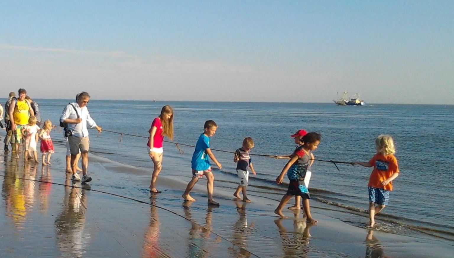 Vissen met een kornet aan het strand - VVV Ameland